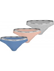 Calvin Klein Thong 000QD5209E-W9G, Γυναικεία Κυλοτάκια Thong  σετ 3 τεμ. MULTI COLOUR