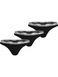 Calvin Klein  Bikini  3Pack 000QD5207E-UB1 Γυναικεία Κυλοτάκια σετ 3 τεμ. ΜΑΥΡΟ