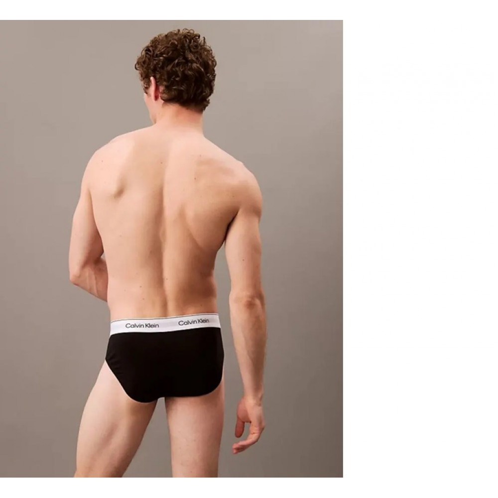 Calvin Klein LV00NB4388-UB1, ICON COTTON STRETCH Hip Brief, Ανδρικά Σλιπ 3 τεμ. BLACK 
