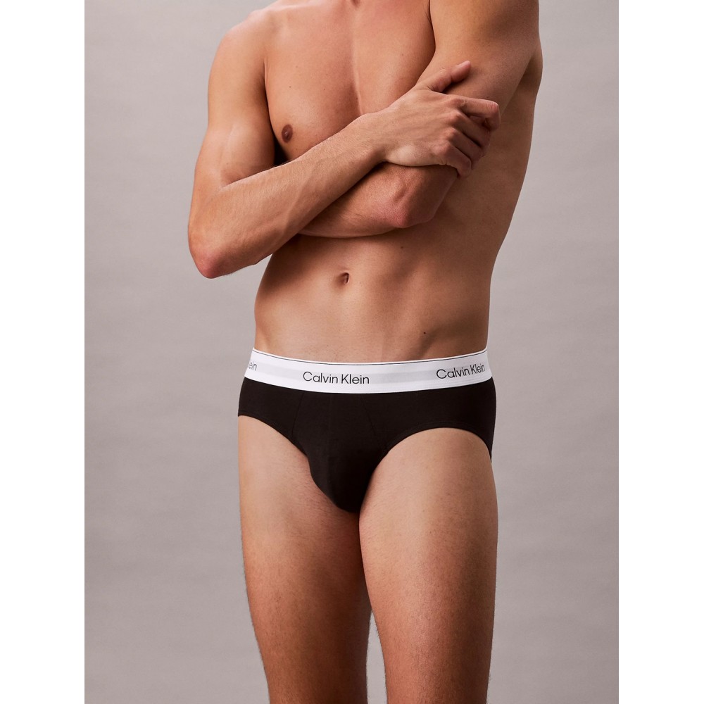 Calvin Klein LV00NB4388-UB1, ICON COTTON STRETCH Hip Brief, Ανδρικά Σλιπ 3 τεμ. BLACK 