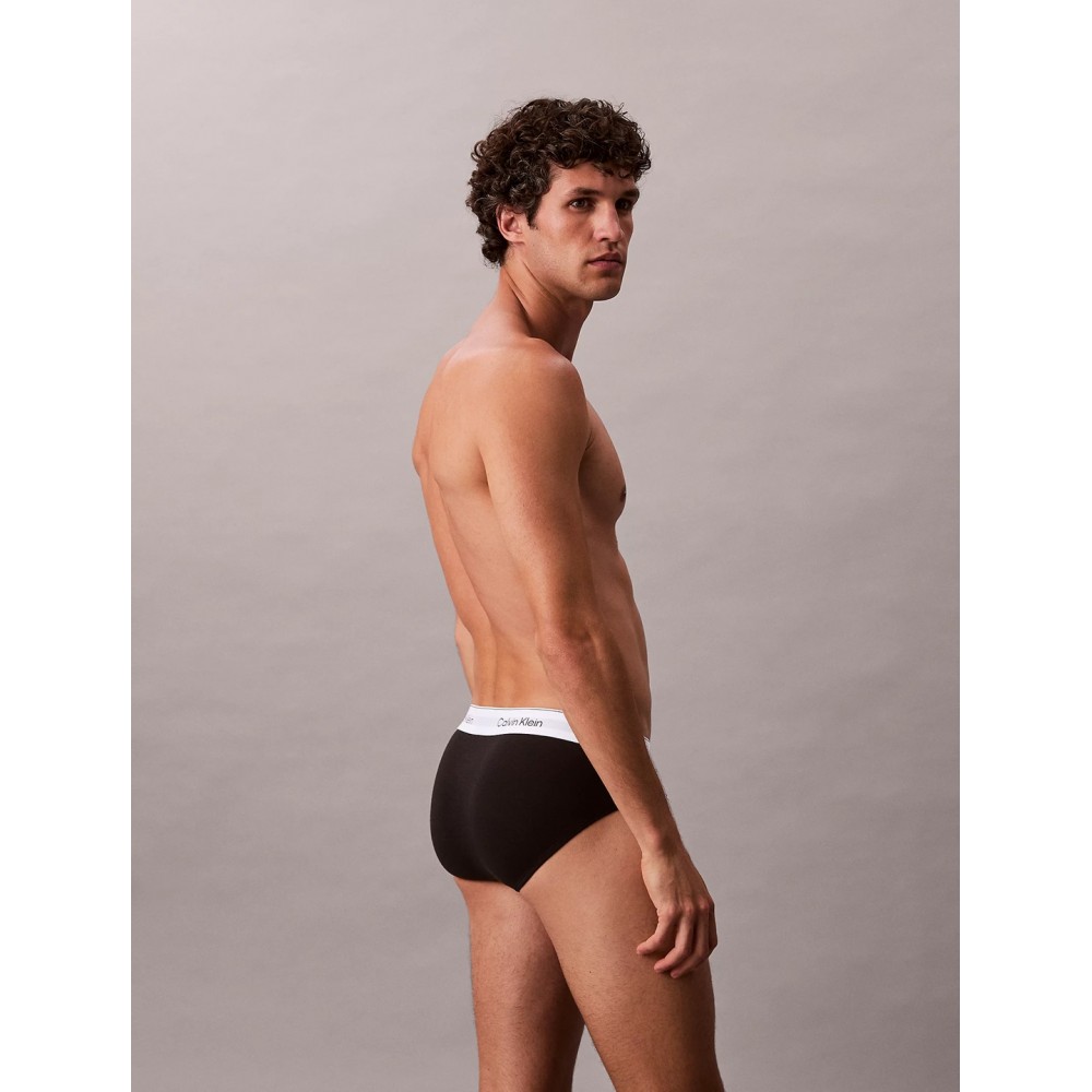 Calvin Klein LV00NB4388-UB1, ICON COTTON STRETCH Hip Brief, Ανδρικά Σλιπ 3 τεμ. BLACK 