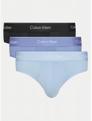 Calvin Klein LV00NB4388-W8O ICON COTTON STRETCH Hip Brief, Ανδρικά Σλιπ 3 τεμ. Glacier, Blue Bell