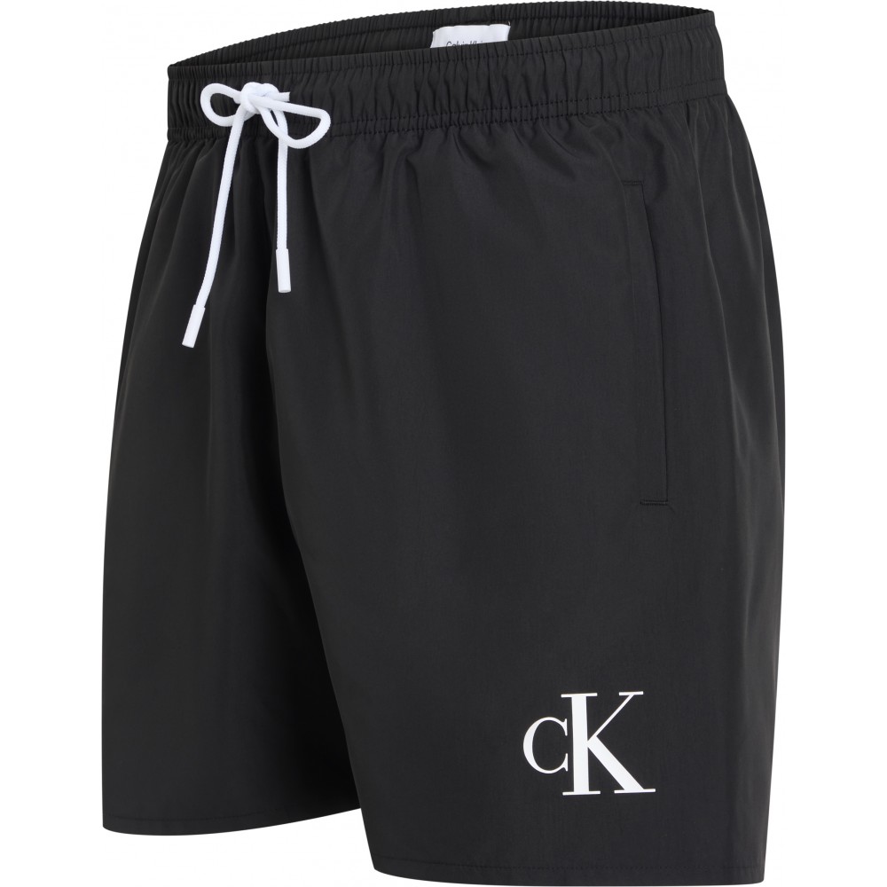 Calvin Klein KM0KM01101-BEH, Medium Drawstring Swimwear Men  Ανδρικό Μαγιό, ΜΑΥΡΟ