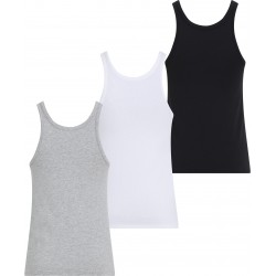 CALVIN KLEIN LV00QS7493-6H3, Γυναικεία Τοπ SCROOP NECK COTTON TANK 3pcs, ΑΣΠΡΟ-ΜΑΥΡΟ-ΓΚΡΙ