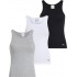 CALVIN KLEIN LV00QS7493-6H3, Γυναικεία Τοπ SCROOP NECK COTTON TANK 3pcs, ΑΣΠΡΟ-ΜΑΥΡΟ-ΓΚΡΙ