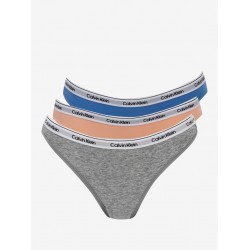 Calvin Klein  Bikini  3Pack 000QD5209E-W9G, Γυναικεία Κυλοτάκια Thong  σετ 3 τεμ. MULTI COLOUR