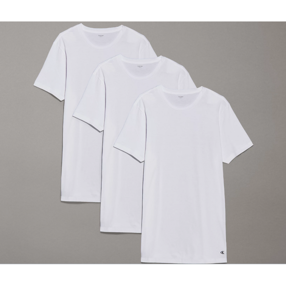 Calvin Klein LV00NB4051-100,  S/S Crew Neck 3pk, Ανδρικές Φανέλες Κοντό Μανίκι 3 τεμ.  ΑΣΠΡΟ