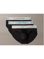 Calvin Klein LV00NB4122-3W7, Ανδρικά Hip Brief Brushed Microfiber Stretch  3pack, ΜΑΥΡ0