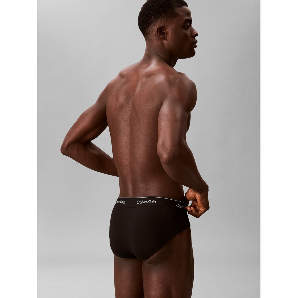 Calvin Klein LV00NB4388-40I, ICON COTTON STRETCH Hip Brief, Ανδρικά Σλιπ 3 τεμ. BLACK 