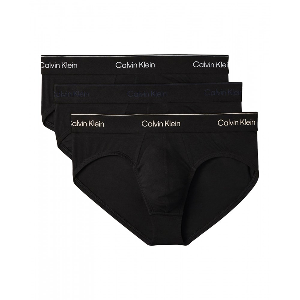 Calvin Klein LV00NB4388-40I, ICON COTTON STRETCH Hip Brief, Ανδρικά Σλιπ 3 τεμ. BLACK 