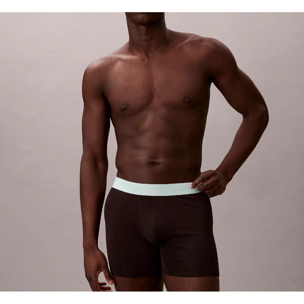 Calvin Klein LV00NB4394-3ZG, Ανδρικό Boxer Brief  3 τεμ. Βαμβακερό μακρύ, ΜΑΥΡΟ