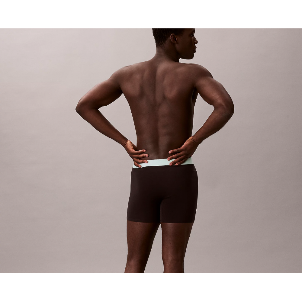 Calvin Klein LV00NB4394-3ZG, Ανδρικό Boxer Brief  3 τεμ. Βαμβακερό μακρύ, ΜΑΥΡΟ