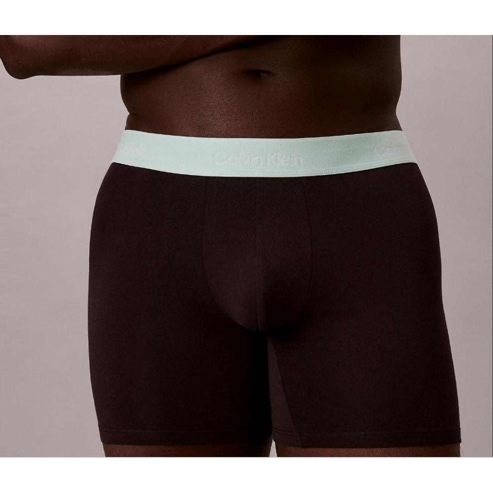 Calvin Klein LV00NB4394-3ZG, Ανδρικό Boxer Brief  3 τεμ. Βαμβακερό μακρύ, ΜΑΥΡΟ