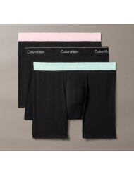 Calvin Klein LV00NB4394-3ZG, Ανδρικό Boxer Brief  3 τεμ. Βαμβακερό μακρύ, ΜΑΥΡΟ