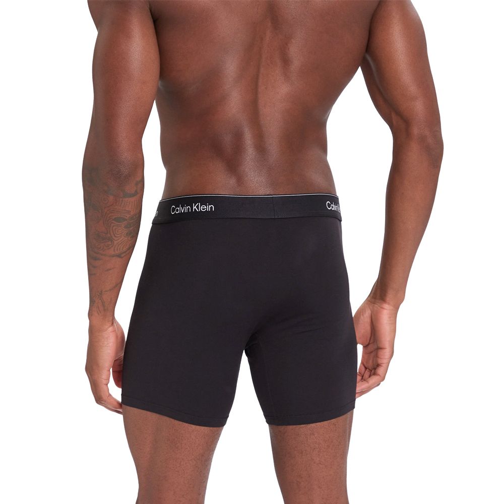 Calvin Klein LV00NB4394-TM6, Ανδρικό Boxer Brief  3 τεμ. Βαμβακερό μακρύ, ΜΑΥΡΟ
