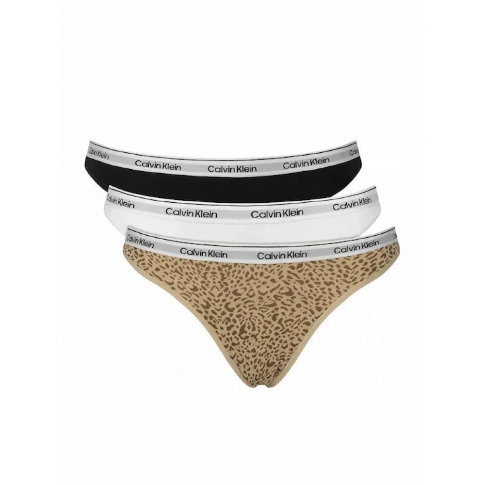 Calvin Klein LV00QD5209-3RN Thong 3PK, Γυναικεία Bαμβακερά κυλοτάκια String 3τεμ. MULTI COLOR
