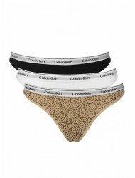 Calvin Klein LV00QD5209-3RN Thong 3PK, Γυναικεία Bαμβακερά κυλοτάκια String 3τεμ. MULTI COLOR
