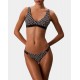 Calvin Klein LV00Q61206-32N, Γυναικείο Μαγιό Bikini Bottom All Over Print CK Icon, EMBLEM BLACK