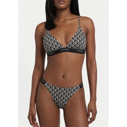Calvin Klein LV00Q61208-32N, Γυναικείο Μαγιό Bikini Top All Over Print CK Icon, EMBLEM BLACK