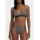 Calvin Klein LV00Q61206-32N, Γυναικείο Μαγιό Bikini Bottom All Over Print CK Icon, EMBLEM BLACK