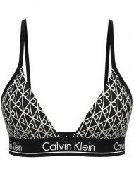 Calvin Klein LV00Q61208-32N, Γυναικείο Μαγιό Bikini Top All Over Print CK Icon, EMBLEM BLACK