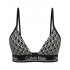 Calvin Klein LV00Q61208-32N, Γυναικείο Μαγιό Bikini Top All Over Print CK Icon, EMBLEM BLACK