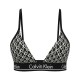 Calvin Klein LV00Q61208-32N, Γυναικείο Μαγιό Bikini Top All Over Print CK Icon, EMBLEM BLACK