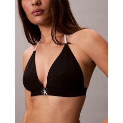 Calvin Klein Halter Triangle Bikini Top LV00Q61225-UB1, Γυναικείο Top Μαγιό, ΜΑΥΡΟ