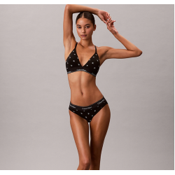 Calvin Klein LV00QF8498-PCS Lightly Lined Triangle Bralette - Icon Cotton Modal,  ΜΑΥΡΟ