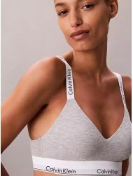 Calvin Klein LV00QF8504-P7A, Lightly Lined Bralette Μπουστάκι με φαρδιά τιράντα, ΓΚΡΙ