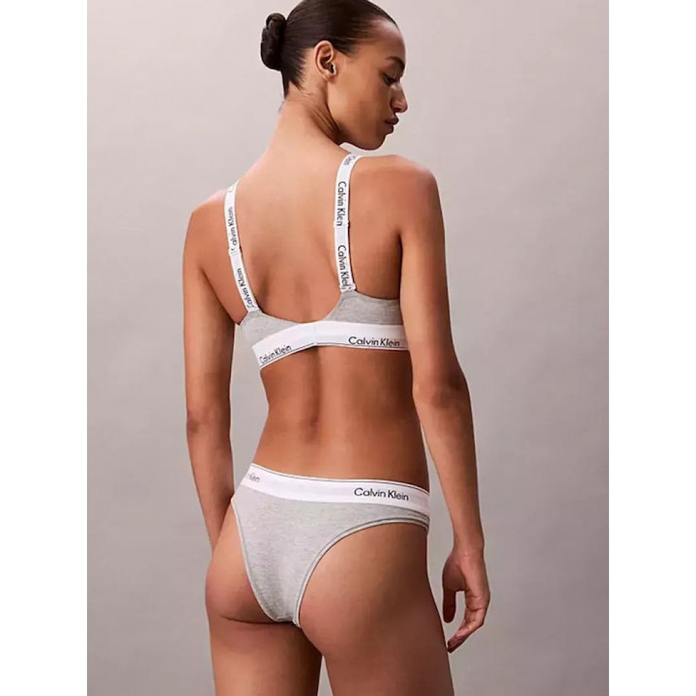 Calvin Klein LV00QF8504-P7A, Lightly Lined Bralette Μπουστάκι με φαρδιά τιράντα, ΓΚΡΙ