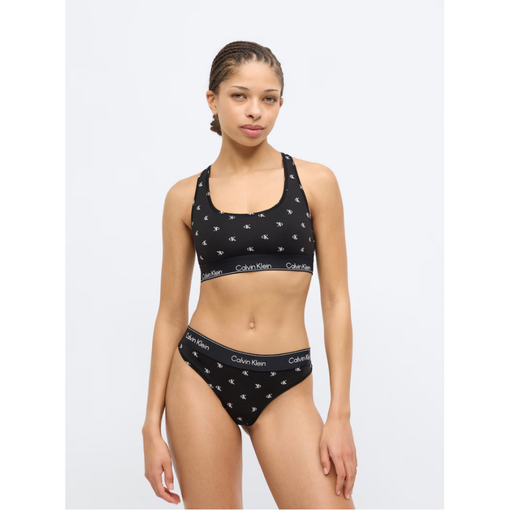 Calvin Klein LV00QF8522-PCS Γυναικείο Brazilian Diamod Logo Icon Cotton Modal,  ΜΑΥΡΟ