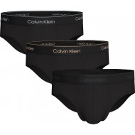 Calvin Klein LV00NB4388-40I, ICON COTTON STRETCH Hip Brief, Ανδρικά Σλιπ 3 τεμ. BLACK 