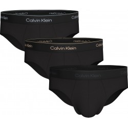 Calvin Klein LV00NB4388-40I, ICON COTTON STRETCH Hip Brief, Ανδρικά Σλιπ 3 τεμ. BLACK 