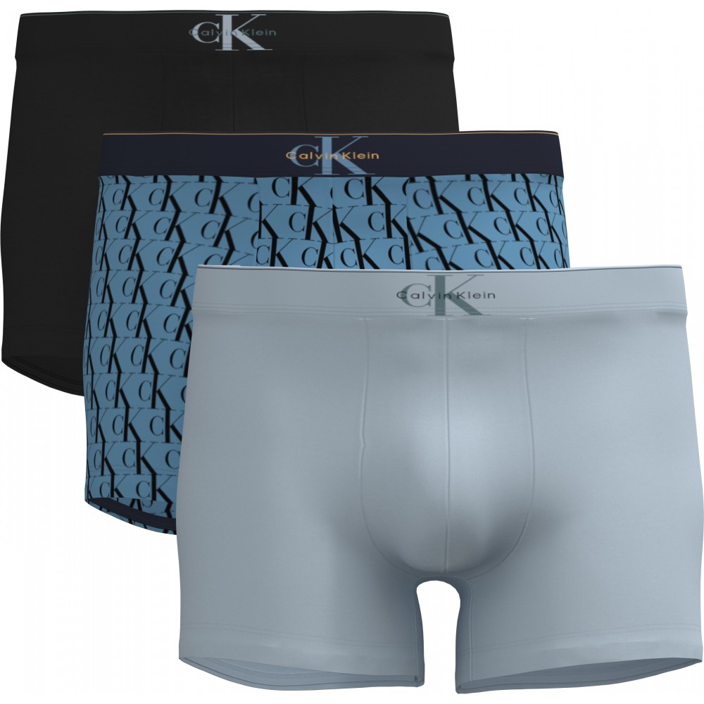 Calvin Klein Trunk LV00NB4472-53Q Set 3pack, Ανδρικά Μπόξερ Graphic Monogram Cotton Stretch