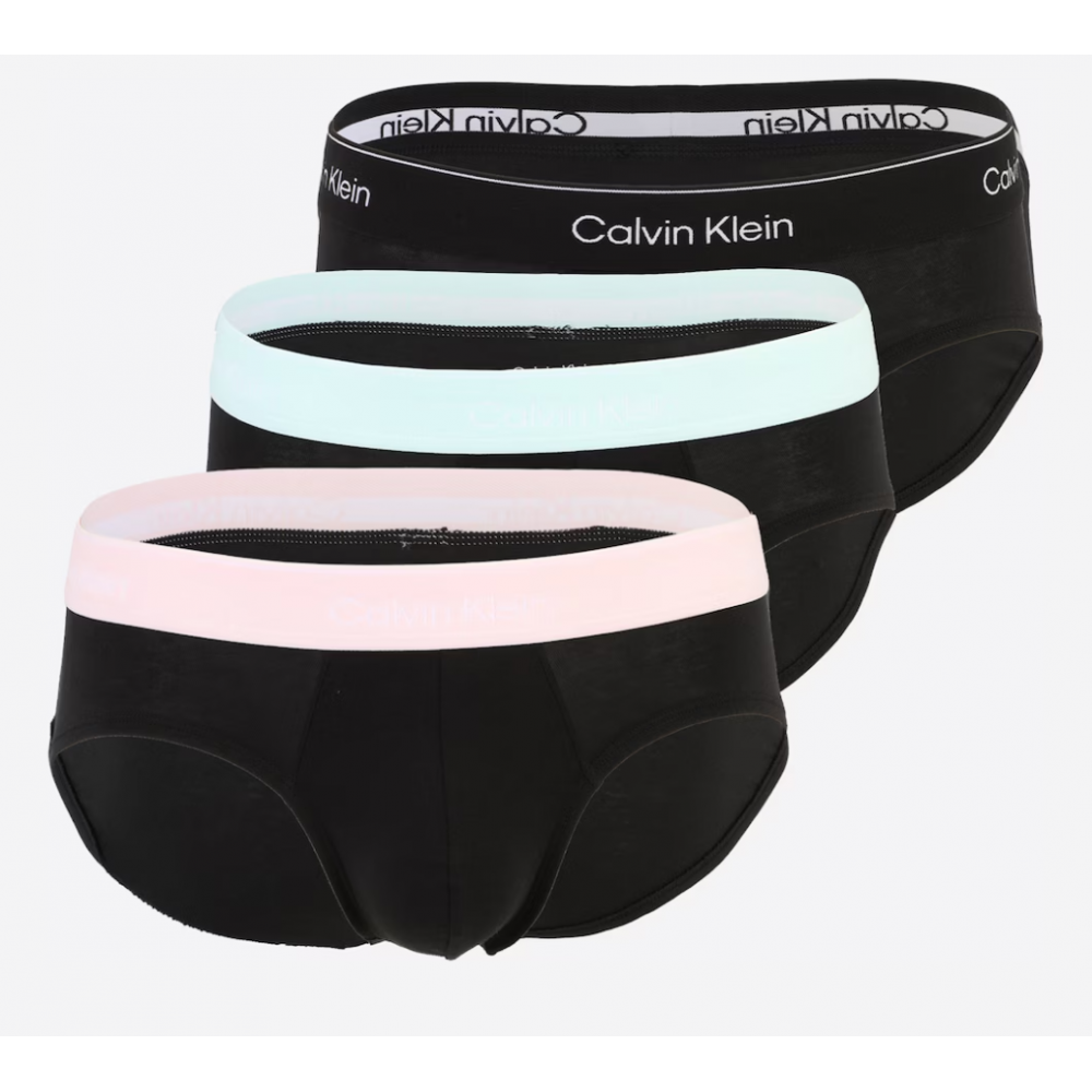 Calvin Klein LV00NB4388-3ZG, ICON COTTON STRETCH Hip Brief, Ανδρικά Σλιπ 3 τεμ. BLACK 