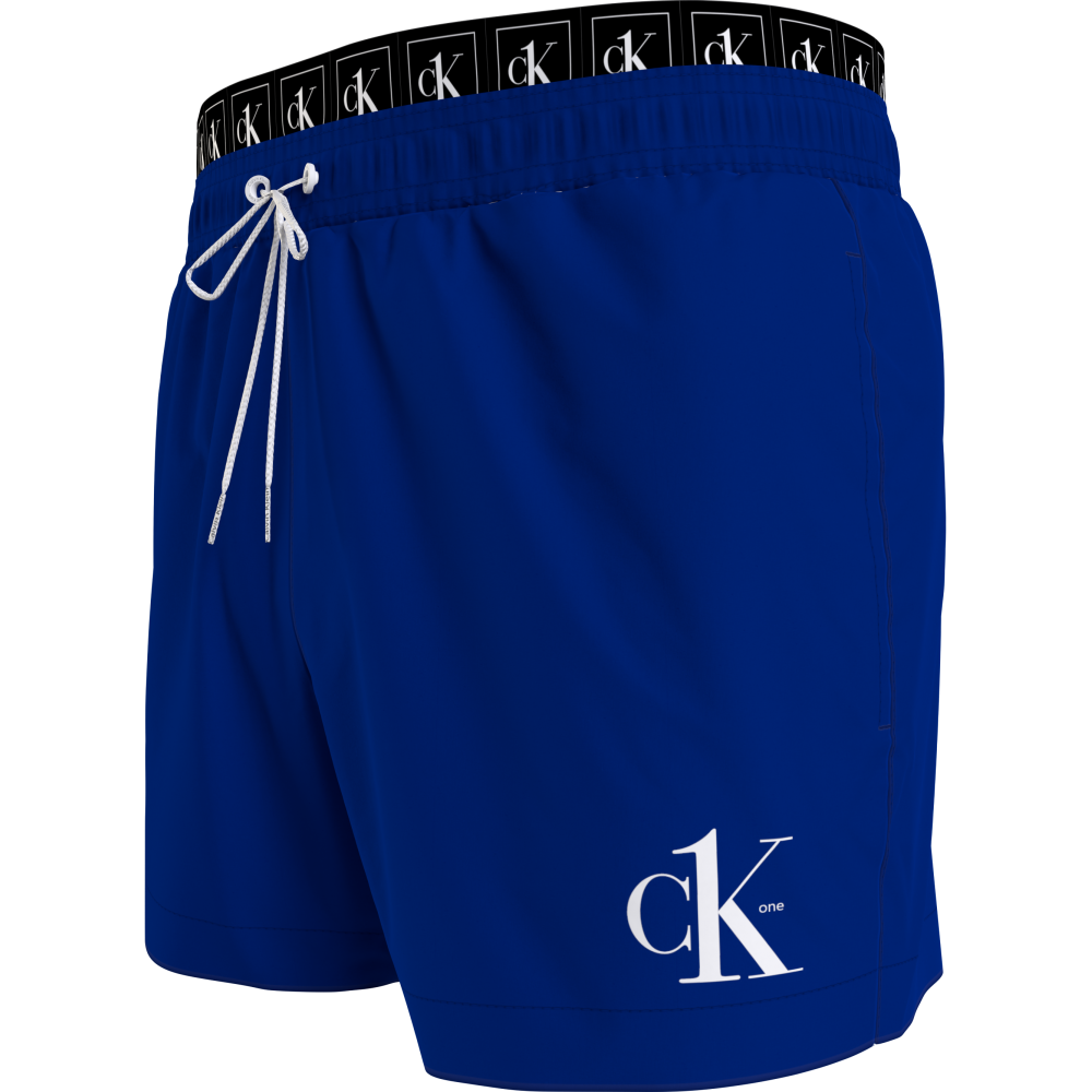 Ανδρικό Μαγιό Calvin Klein Short Double WB, KM0KM00710-C7L BOLD BLUE