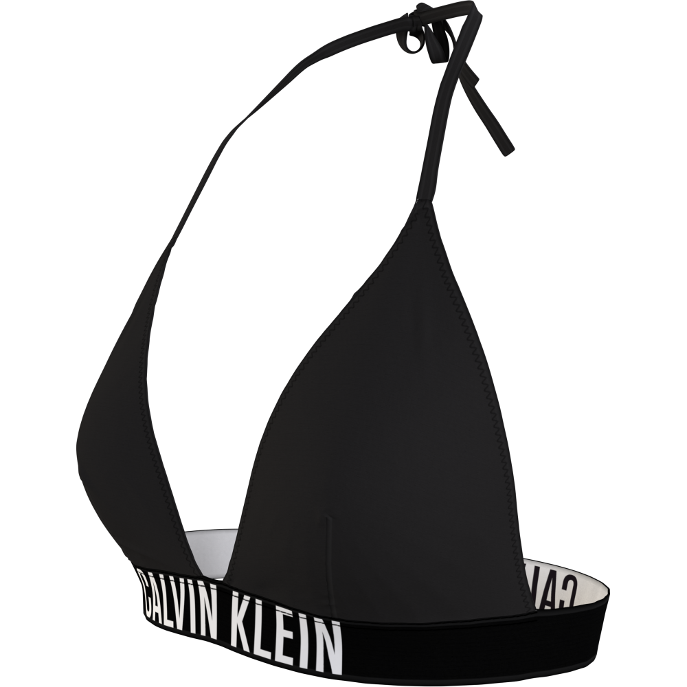 Μαγιό Τριγωνάκι Top Calvin Klein Triangle KW0KW01824-BEH με δέσιμο στο λαιμό και την πλάτη, ΜΑΥΡΟ