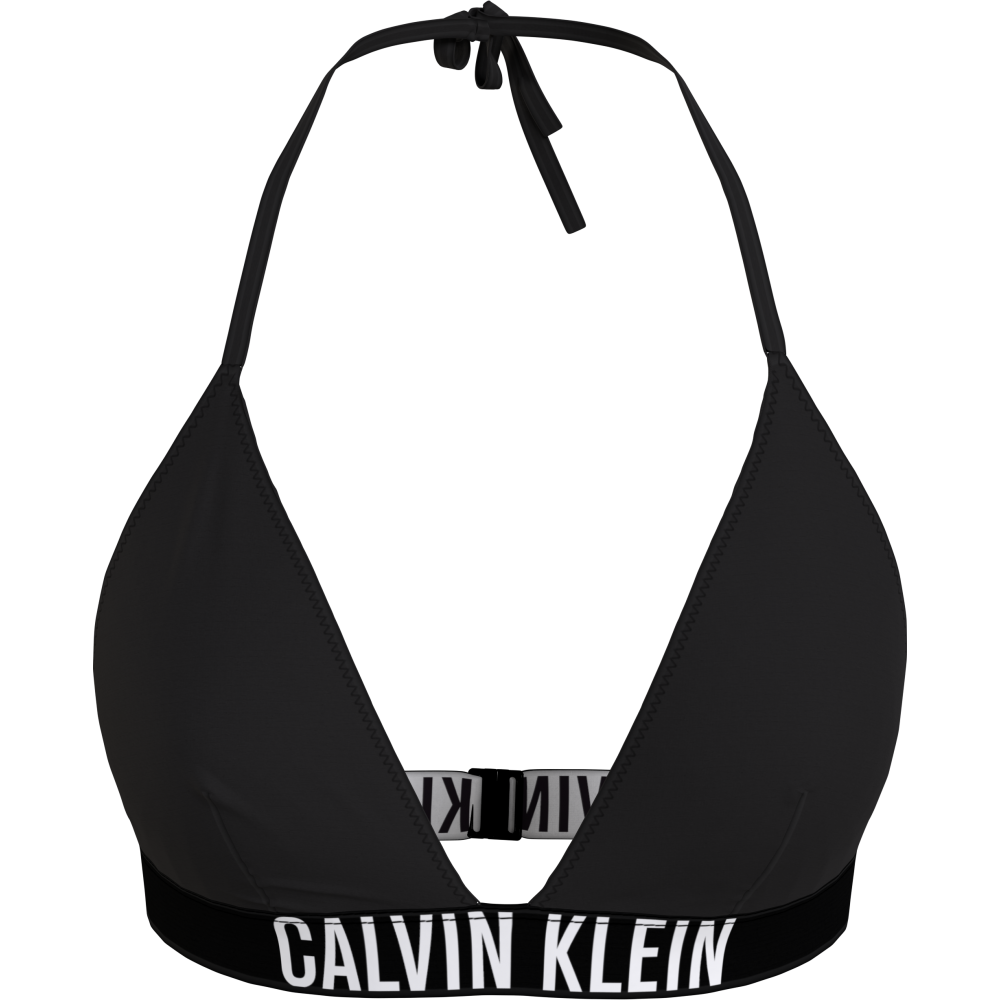 Μαγιό Τριγωνάκι Top Calvin Klein Triangle KW0KW01824-BEH με δέσιμο στο λαιμό και την πλάτη, ΜΑΥΡΟ