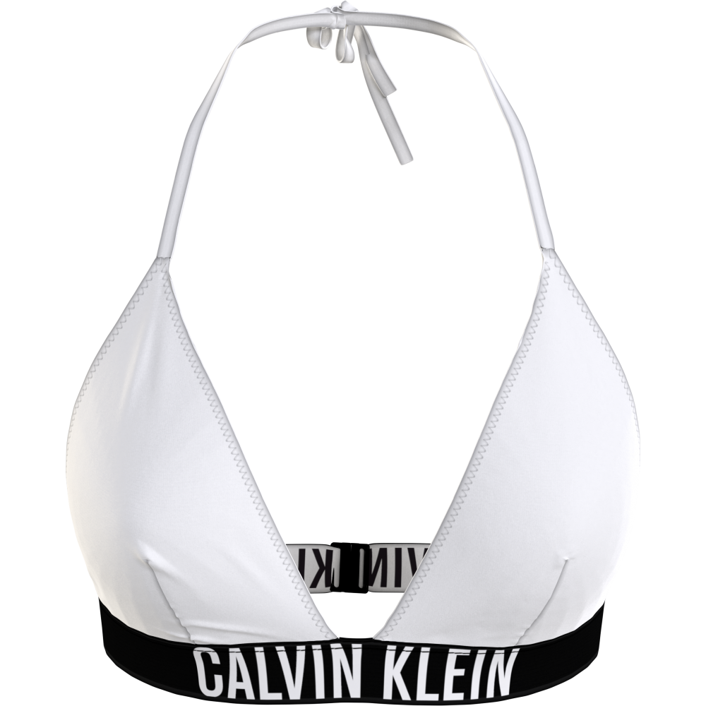 Μαγιό Τριγωνάκι Top Calvin Klein Triangle KW0KW01824-YCD με δέσιμο στο λαιμό και την πλάτη ΛΕΥΚΟ