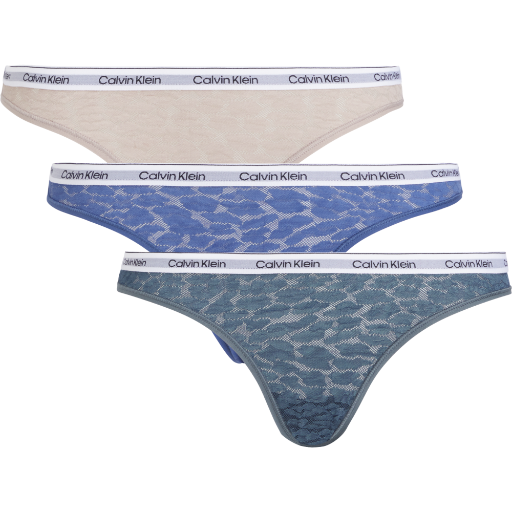 Calvin Klein Γυναικεία Slip Brasil 3Pack 000QD5068E-GP8, TRUE NAVY- SPHINX-DARK SLATE