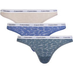 Calvin Klein Γυναικεία Slip Brasil 3Pack 000QD5068E-GP8, TRUE NAVY- SPHINX-DARK SLATE