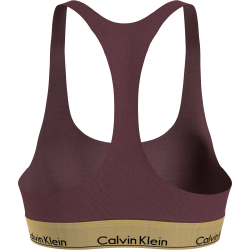 Calvin Klein Unlined Bralette 000QF7445E-GEX,  με φαρδύ λάστιχο και αθλητική πλάτη, ΜΠΟΡΝΤΟ