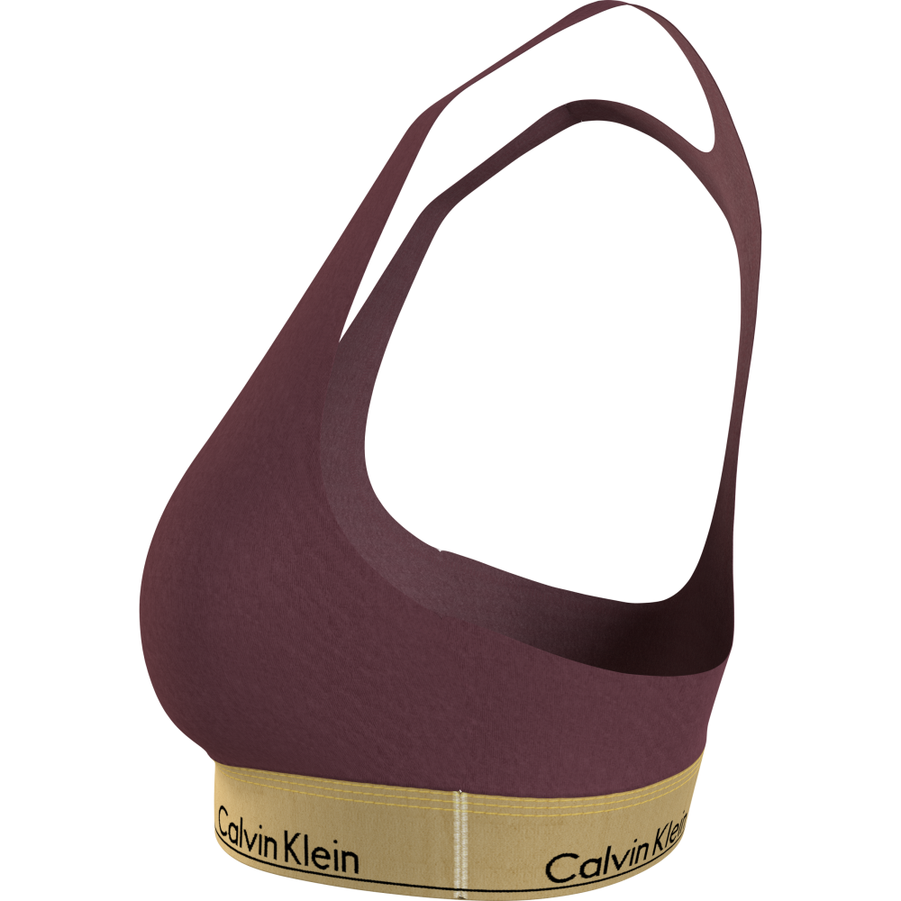 Calvin Klein Unlined Bralette 000QF7445E-GEX,  με φαρδύ λάστιχο και αθλητική πλάτη, ΜΠΟΡΝΤΟ