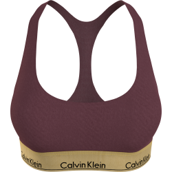 Calvin Klein Unlined Bralette 000QF7445E-GEX,  με φαρδύ λάστιχο και αθλητική πλάτη, ΜΠΟΡΝΤΟ