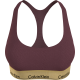 Calvin Klein Unlined Bralette 000QF7445E-GEX,  με φαρδύ λάστιχο και αθλητική πλάτη, ΜΠΟΡΝΤΟ