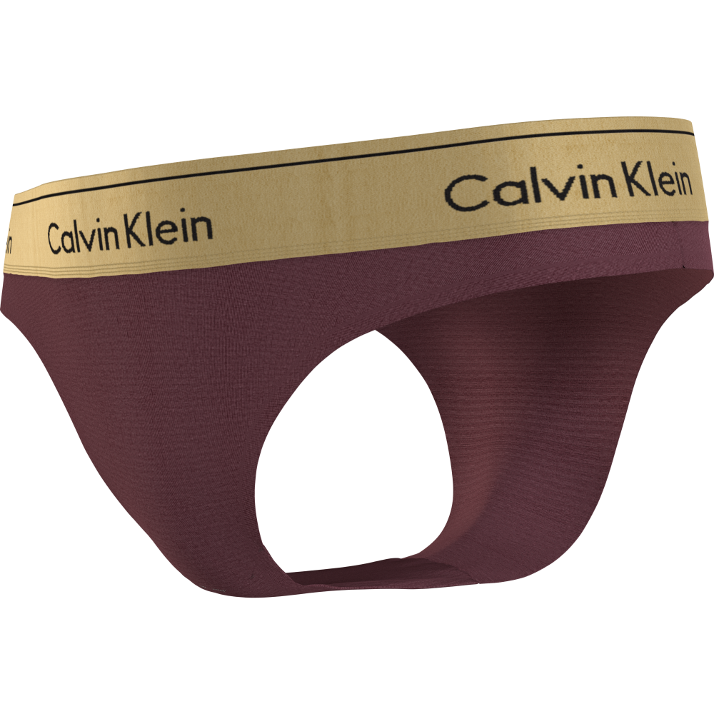 Calvin Klein Γυναικείο Brasil Κυλοτάκι 000QF7452E-GEX, με εξωτερικό λα΄στιχο, ΜΠΟΡΝΤΟ