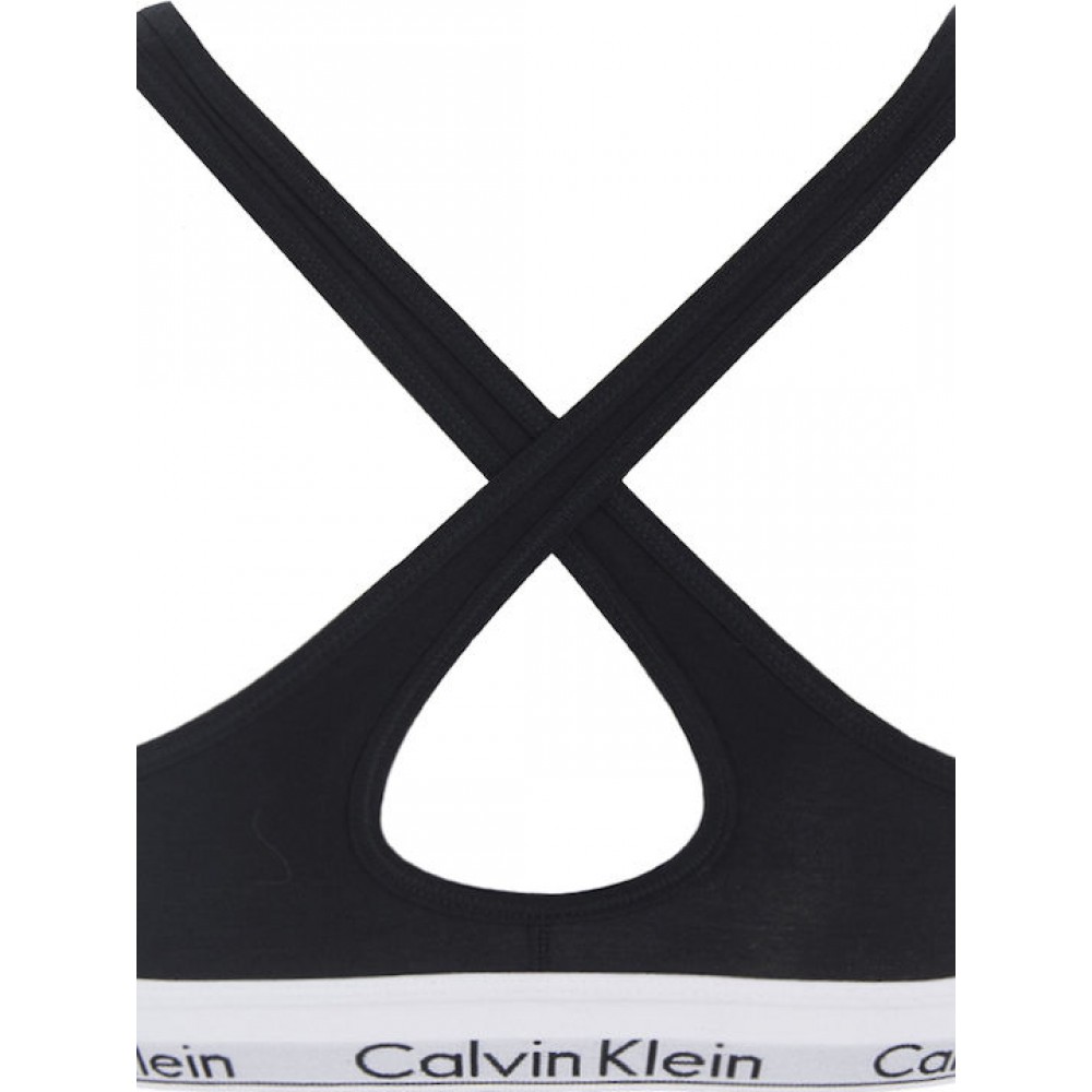 Calvin Klein Lift Bralette 000QF1654E-001 Γυναικείο Μπουστάκι με ελαφριά ενίσχυση και χιαστί τιράντες ΜΑΥΡΟ