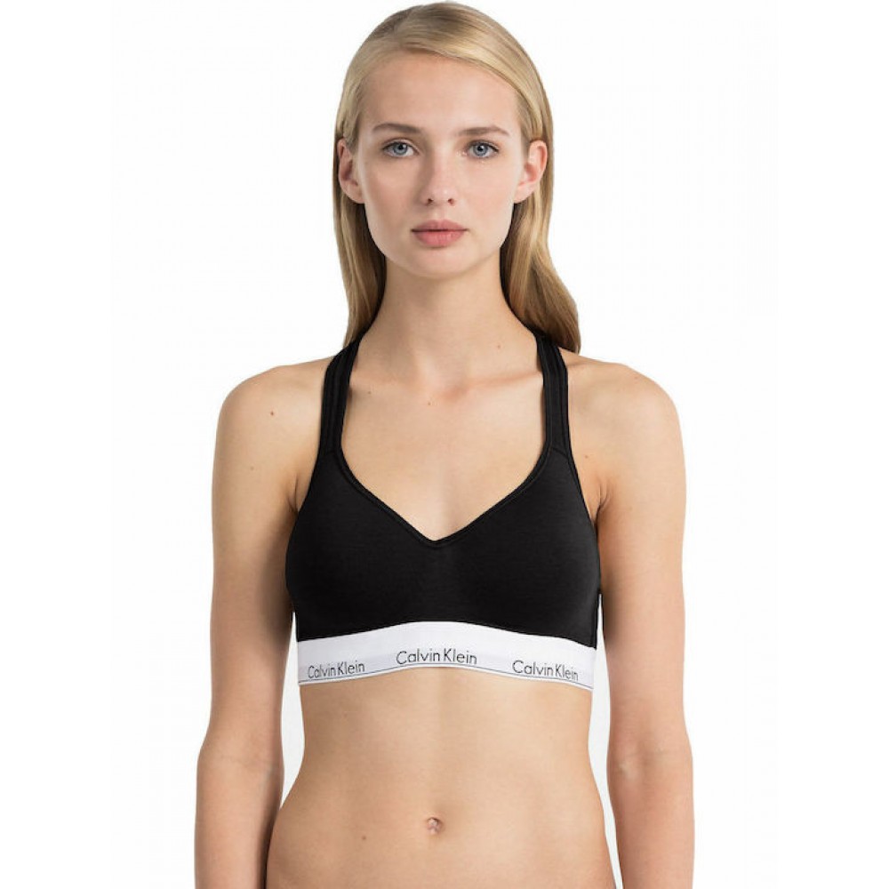 Calvin Klein Lift Bralette 000QF1654E-001 Γυναικείο Μπουστάκι με ελαφριά ενίσχυση και χιαστί τιράντες ΜΑΥΡΟ