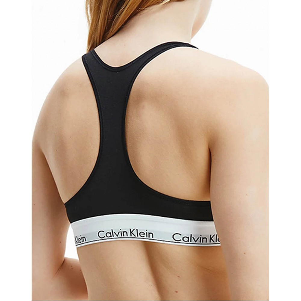 Calvin Klein Unlined Bralette 0000F3785E-001  με φαρδύ λάστιχο και αθλητική πλάτη ΜΑΥΡΟ